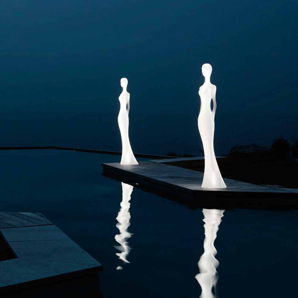 Lampadaire Statue Lumineux de Design Moderne pour Extérieur