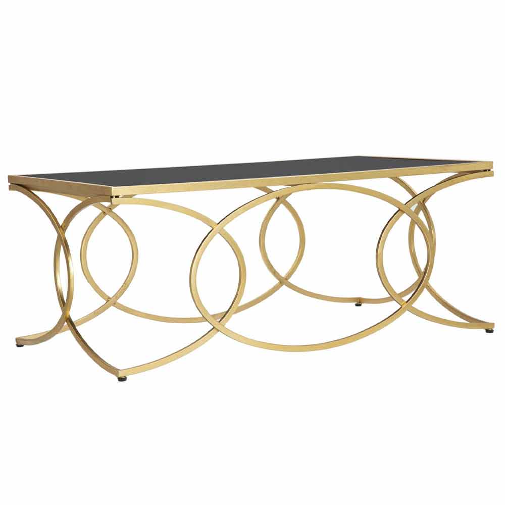 Table Basse Rectangulaire Moderne En Fer Et Miroir