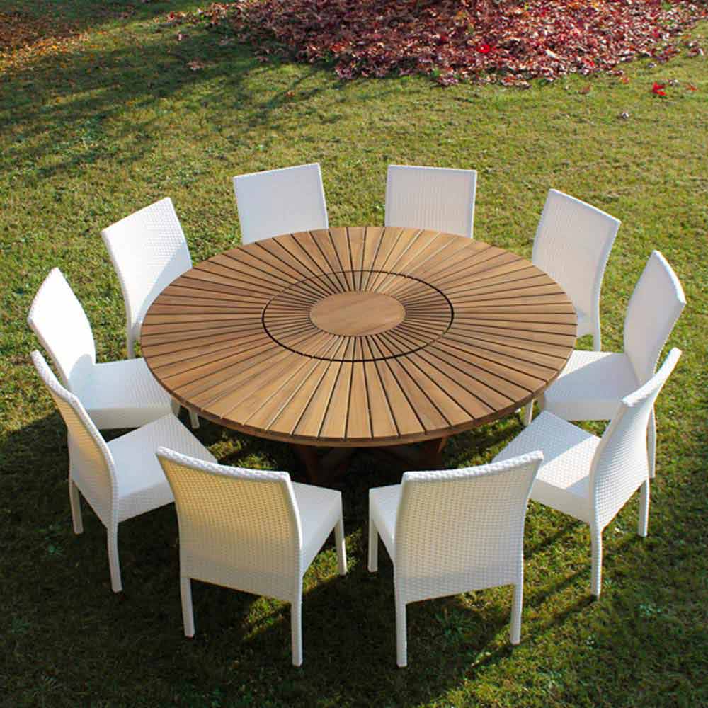 Table Ronde En Teck Real Table Pour Le Jardin Et La Maison