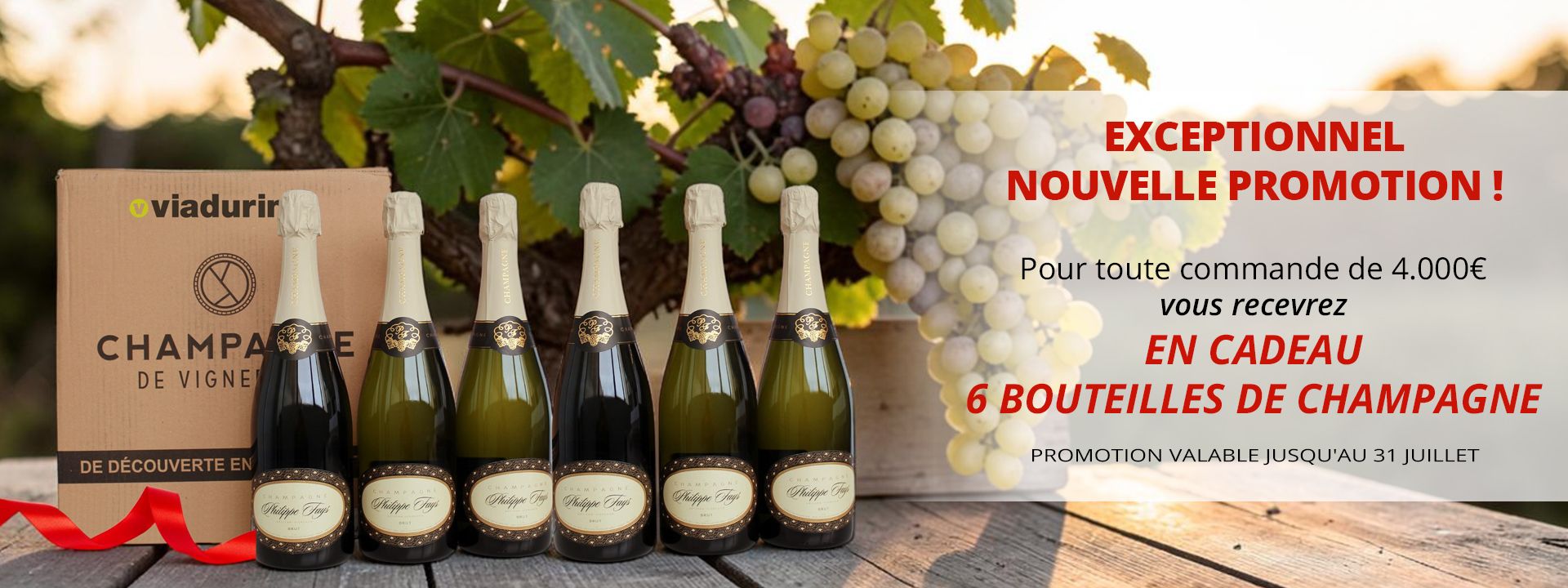 6 BOUTEILLES DE CHAMPAGNE EN CADEAU !
