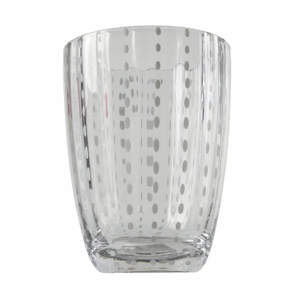 12 Verres à Eau 300 ml en Verre à Pois et Surface Ondulée - Tulle Viadurini