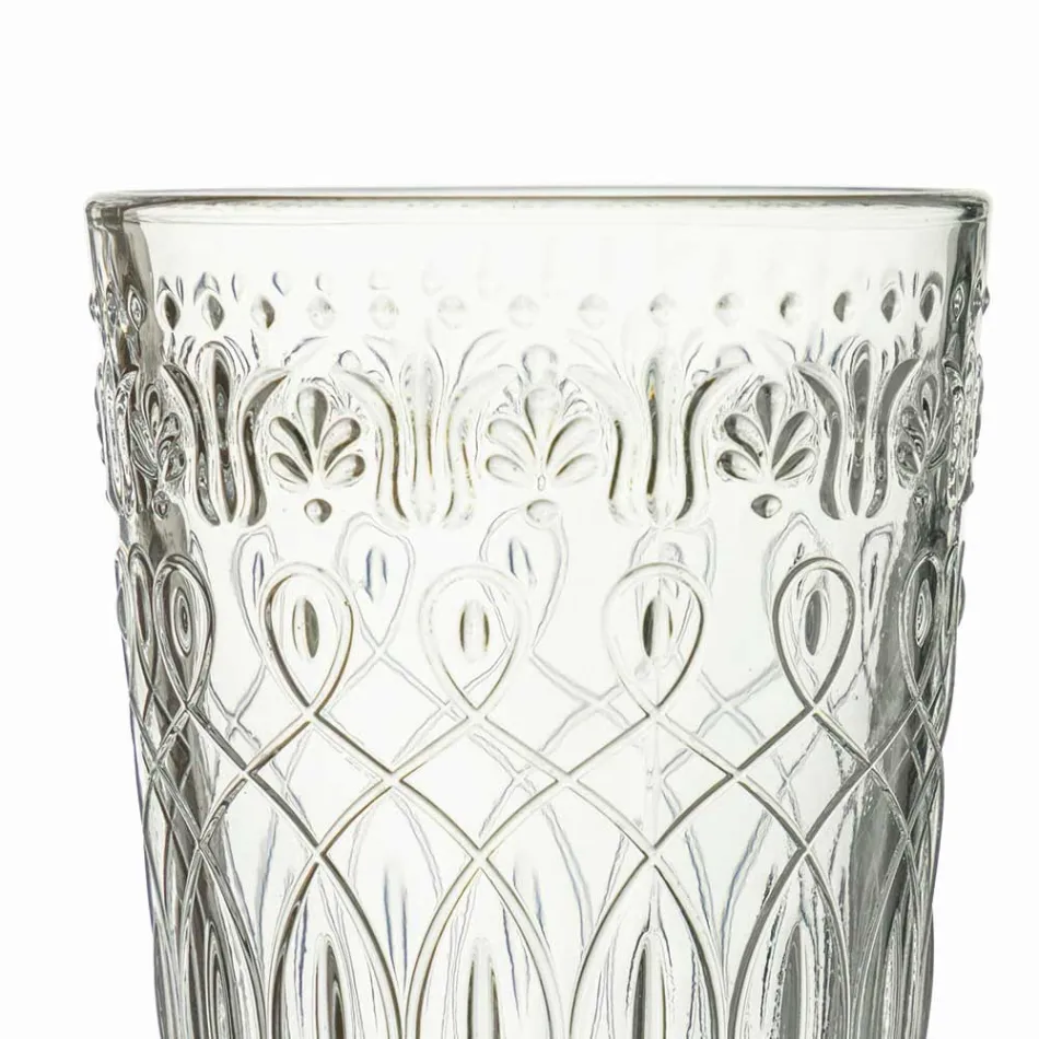 12 verres à boisson en verre transparent décorés pour boissons - Maroccobic Viadurini