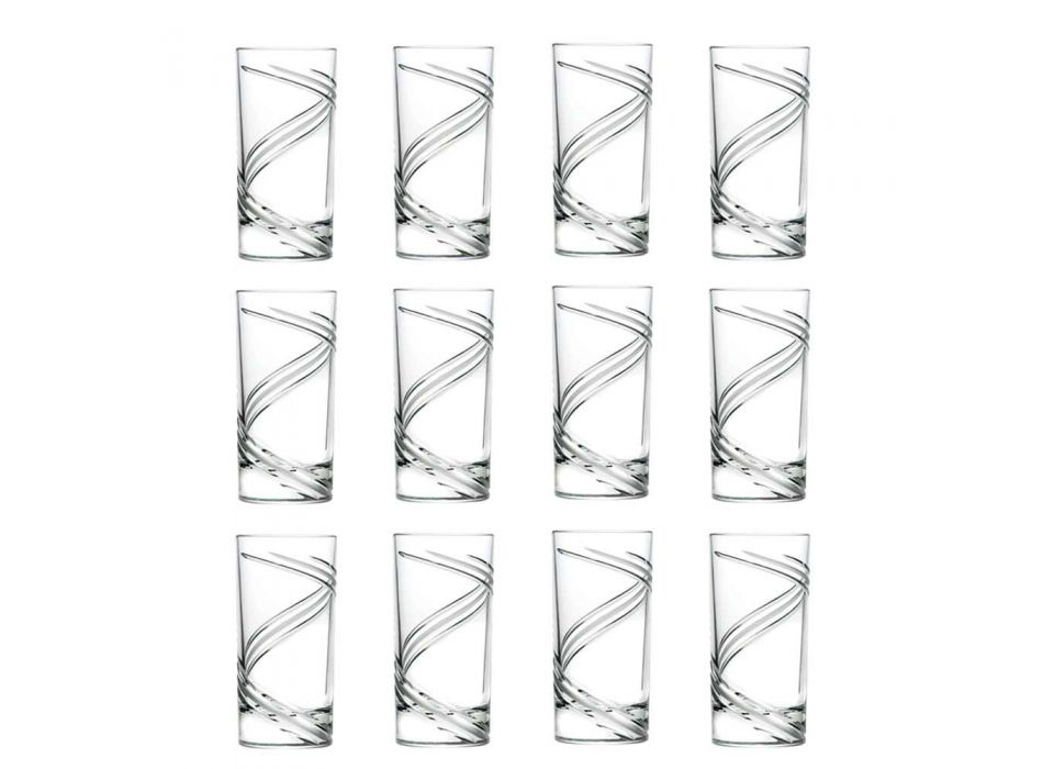 12 grands verres à cocktail en cristal écologique italien - Cyclone Viadurini