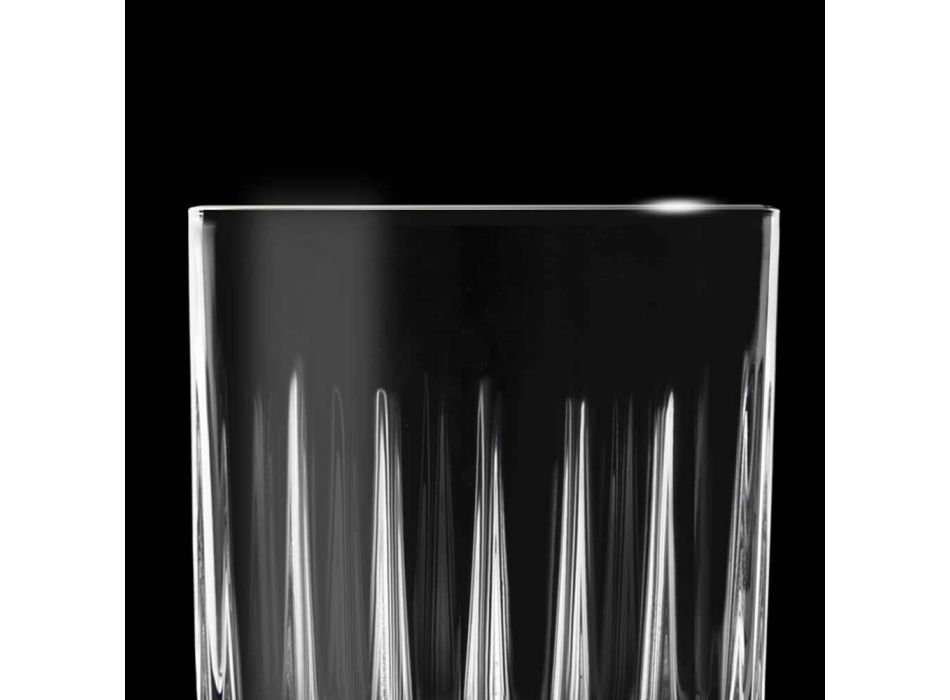 12 verres à liqueur en cristal écologique avec décorations de conception linéaire - Senzatempo