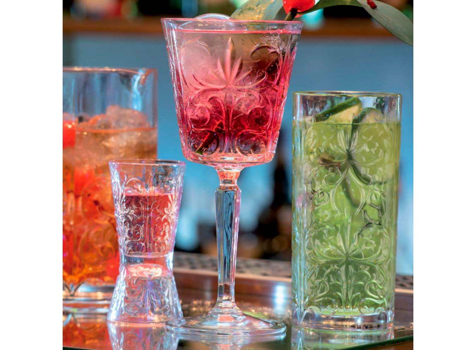12 verres jigger décorés de luxe en cristal écologique - Destiny Viadurini