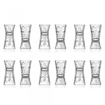 12 verres jigger décorés de luxe en cristal écologique - Destiny