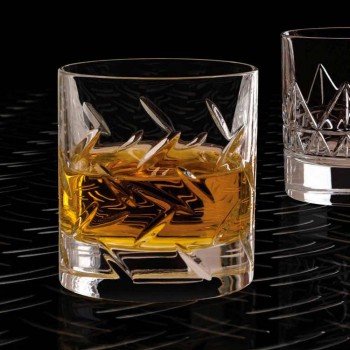 12 verres à whisky ou à eau en cristal écologique avec des décorations modernes - Arythmie