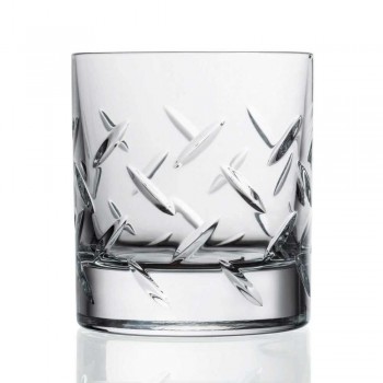 12 verres à whisky ou à eau en cristal écologique avec des décorations modernes - Arythmie