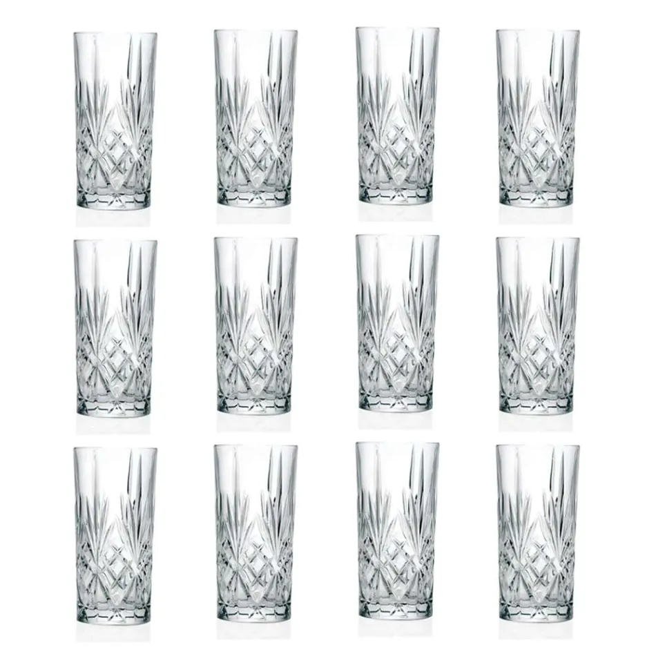 12 Verres Highball Tumbler Alto pour Cocktail en Eco Crystal - Cantabile Viadurini