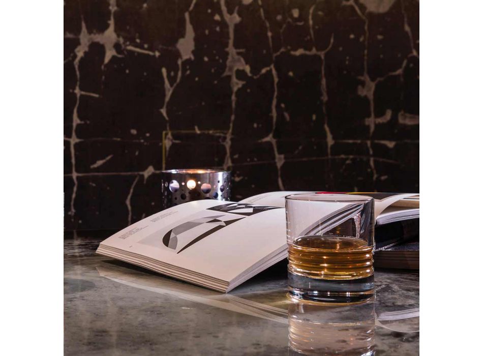 12 verres à whisky en cristal à l'ancienne double Tumbler - Arythmie Viadurini