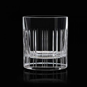 12 verres à eau à whisky ou en cristal avec décoration linéaire de luxe - Arythmie