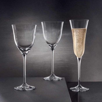 12 verres à vin blanc en cristal écologique design de luxe minimal - lisse