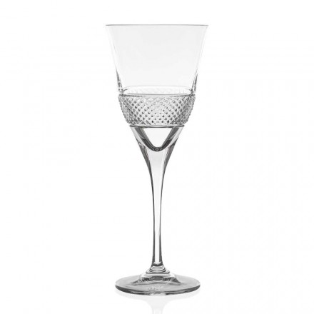 12 verres à vin rouge au design décoré élégant en cristal écologique - Milito Viadurini