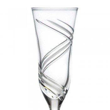 12 verres à champagne en cristal écologique décoré innovant - Cyclone