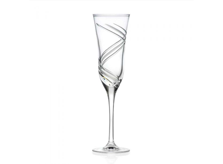 12 verres à champagne en cristal écologique décoré innovant - Cyclone