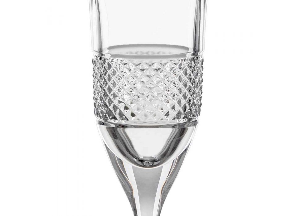 12 verres à flûte à champagne en cristal écologique à décor manuel - Milito