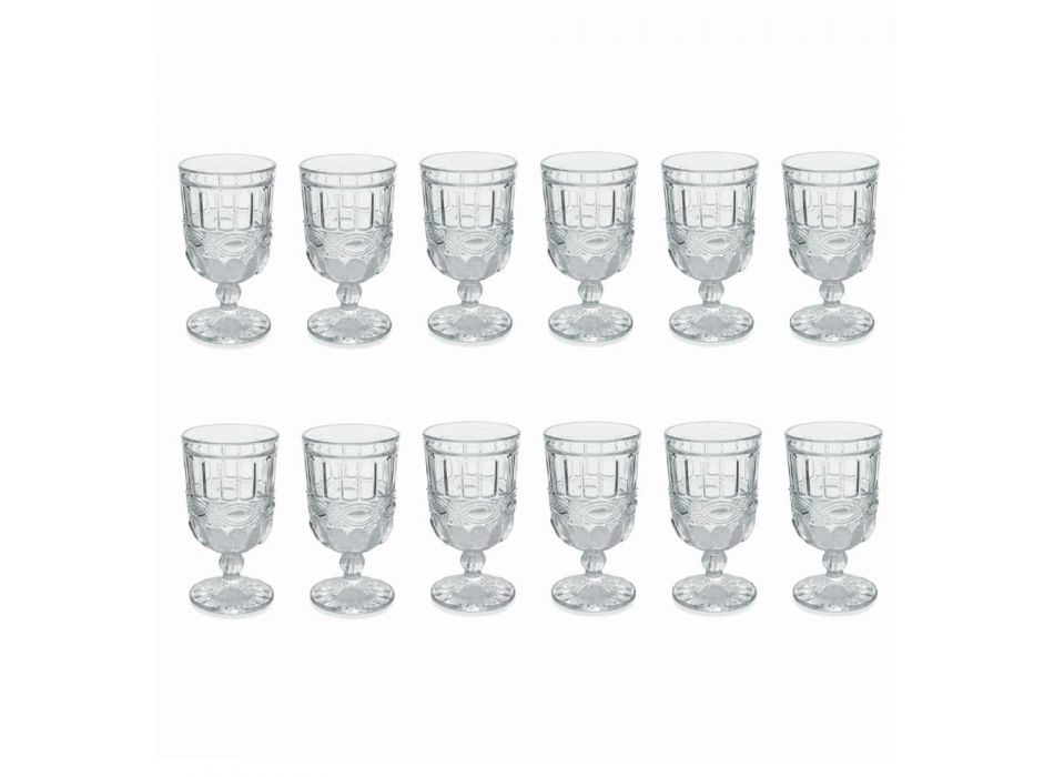 12 gobelets en verre transparent et décoré pour la table de Noël - Garbobic Viadurini