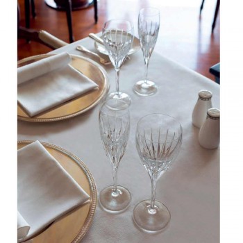 12 verres à vin blanc décorés à la main en cristal de luxe écologique - Voglia