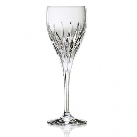 12 verres à vin blanc décorés à la main en cristal de luxe écologique - Voglia Viadurini