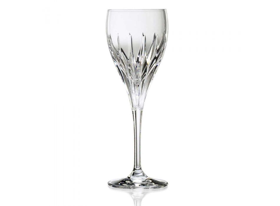 12 verres à vin blanc décorés à la main en cristal de luxe écologique - Voglia