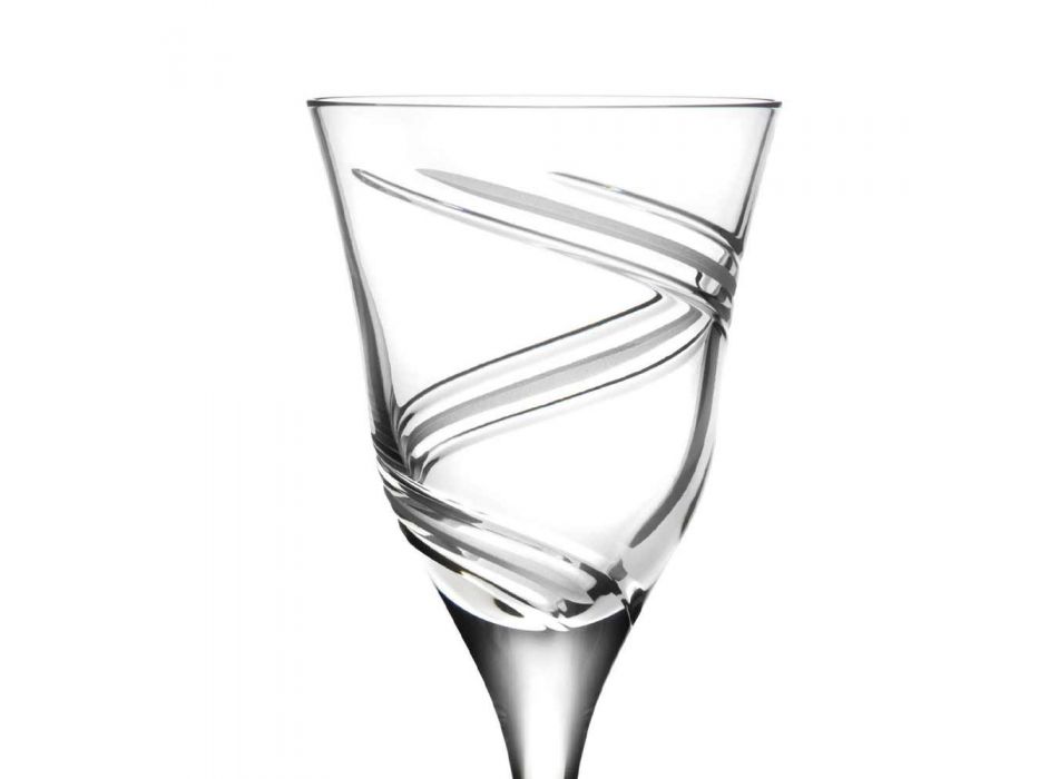 12 verres à vin blanc en cristal écologique décoré et satiné - Cyclone