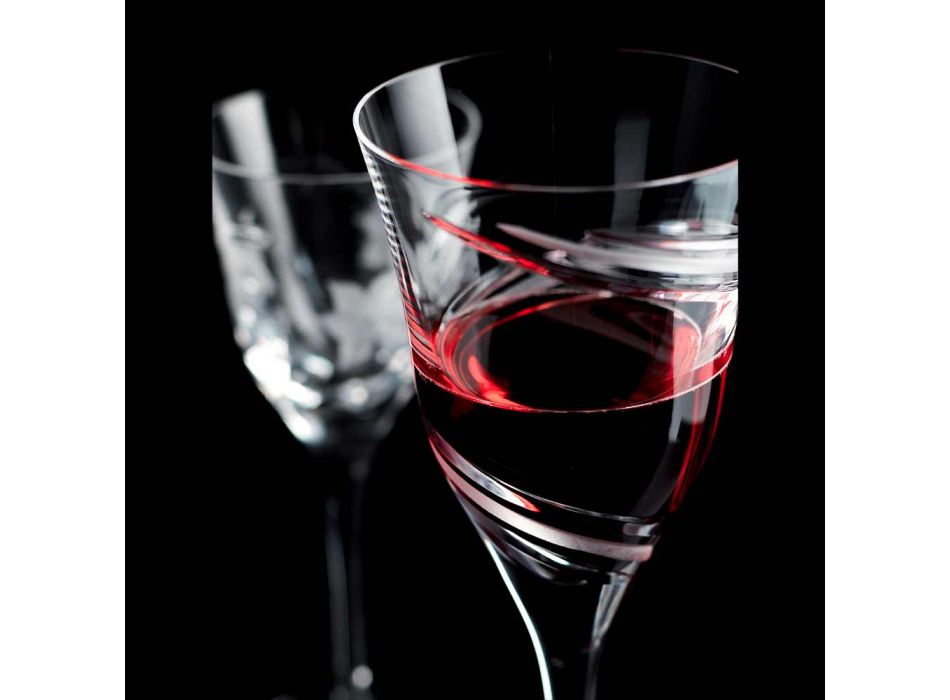 12 verres à vin blanc en cristal écologique décoré et satiné - Cyclone