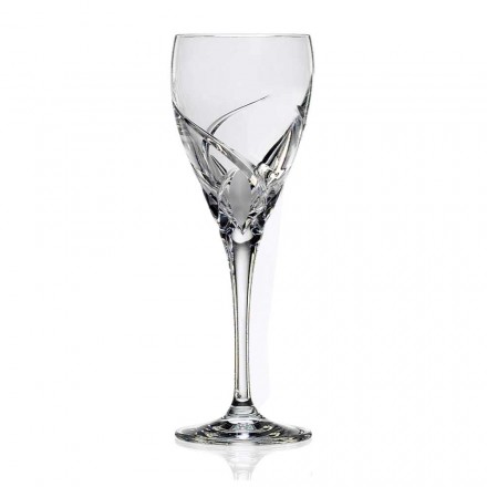 12 verres à vin blanc au design de luxe en cristal écologique - Montecristo Viadurini