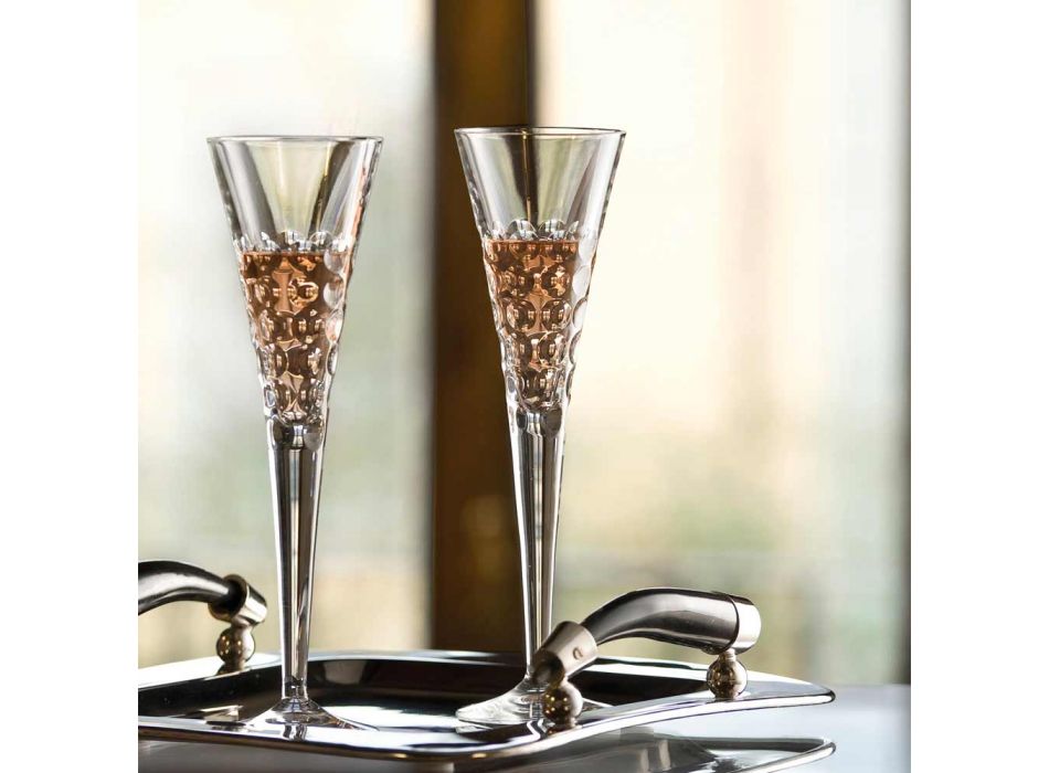 12 verres à vin Fluter Glasses pour Crystal Bubbles - Titanioball