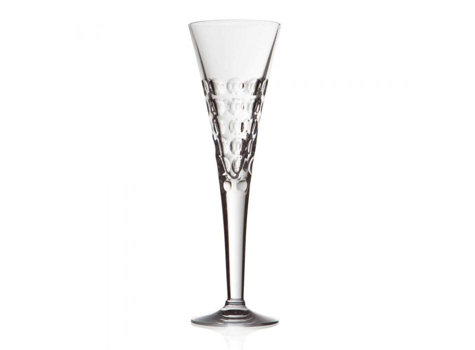 12 verres à vin Fluter Glasses pour Crystal Bubbles - Titanioball Viadurini