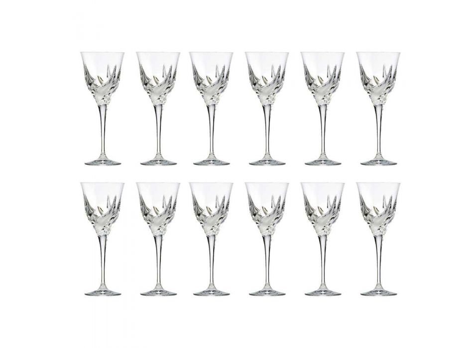 12 verres à vin blanc design de luxe en cristal écologique décoré à la main - Avent