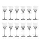 12 verres à vin blanc dans un design décoré de luxe en cristal écologique - Milito Viadurini