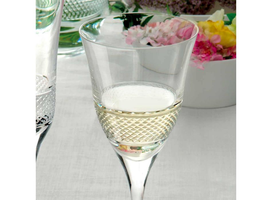 12 verres à vin blanc dans un design décoré de luxe en cristal écologique - Milito