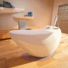 Moderne Boomerang Desk Office Made in Italy Viadurini