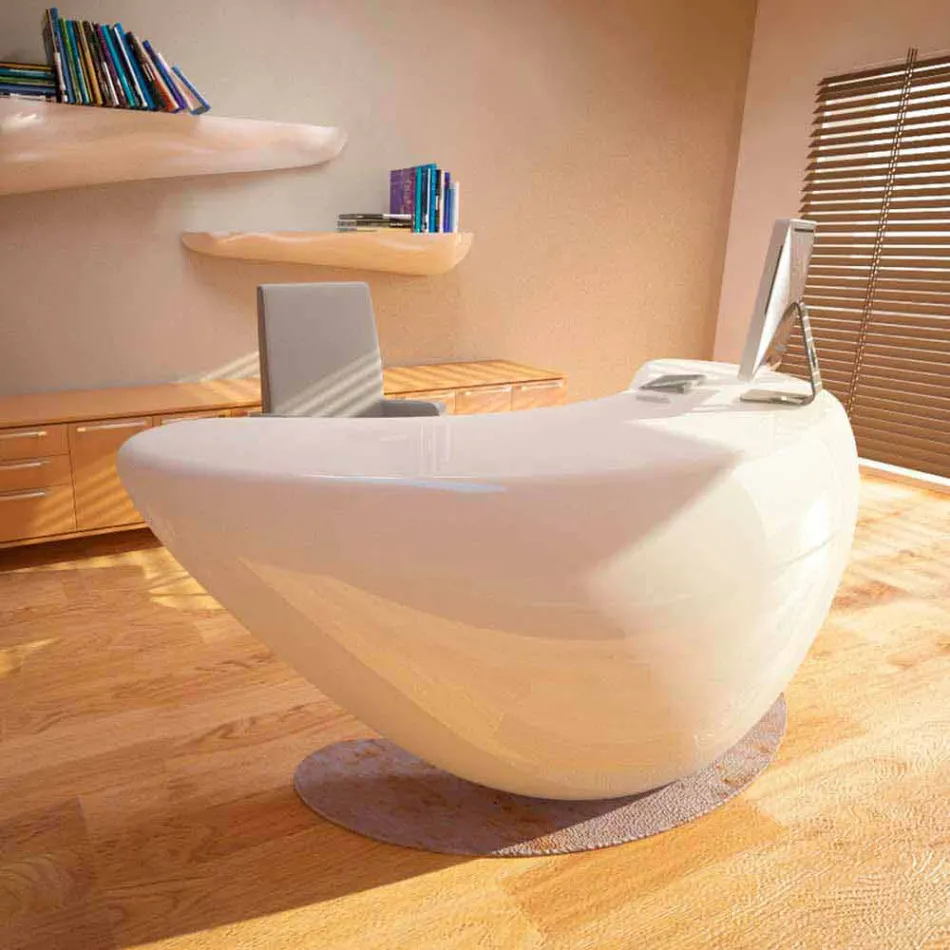 Moderne Boomerang Desk Office Made in Italy Viadurini