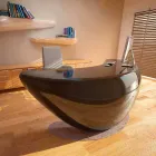 Moderne Boomerang Desk Office Made in Italy Viadurini