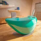 Moderne Boomerang Desk Office Made in Italy Viadurini