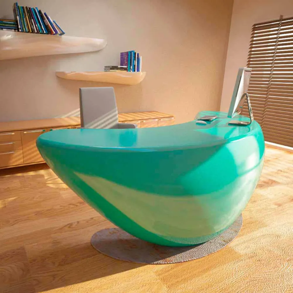 Moderne Boomerang Desk Office Made in Italy Viadurini