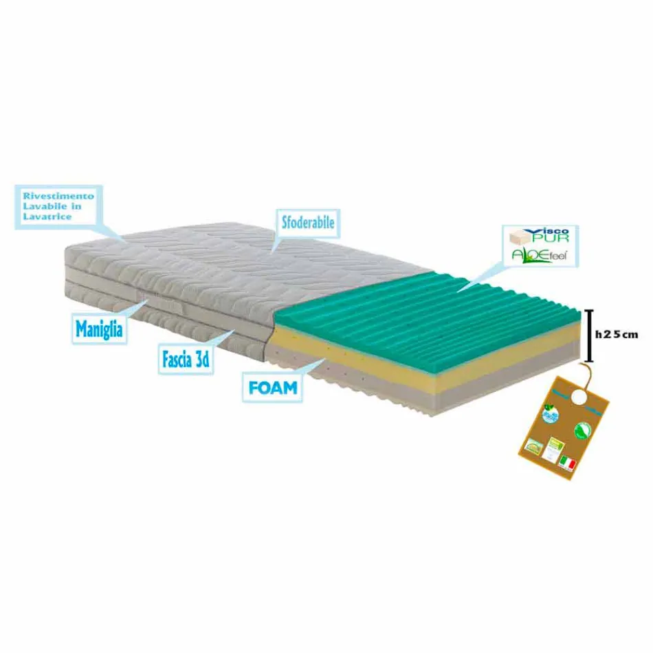 Poche unique matelas à ressorts Bio Up mémoire Viadurini