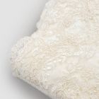 2 serviettes d'invité en coton éponge et mélange de lin bordure avec dentelle - Ginova Viadurini