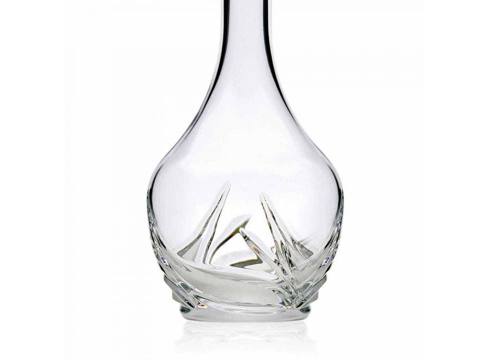2 bouteilles de vin en cristal écologique avec couvercle rond et décorations - Avent Viadurini