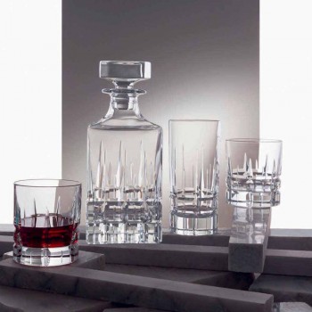 2 bouteilles de whisky avec bouchon en cristal design carré avec bouchon - Fiucco