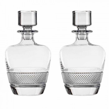 2 bouteilles de whisky décorées dans un design élégant en cristal écologique - Milito