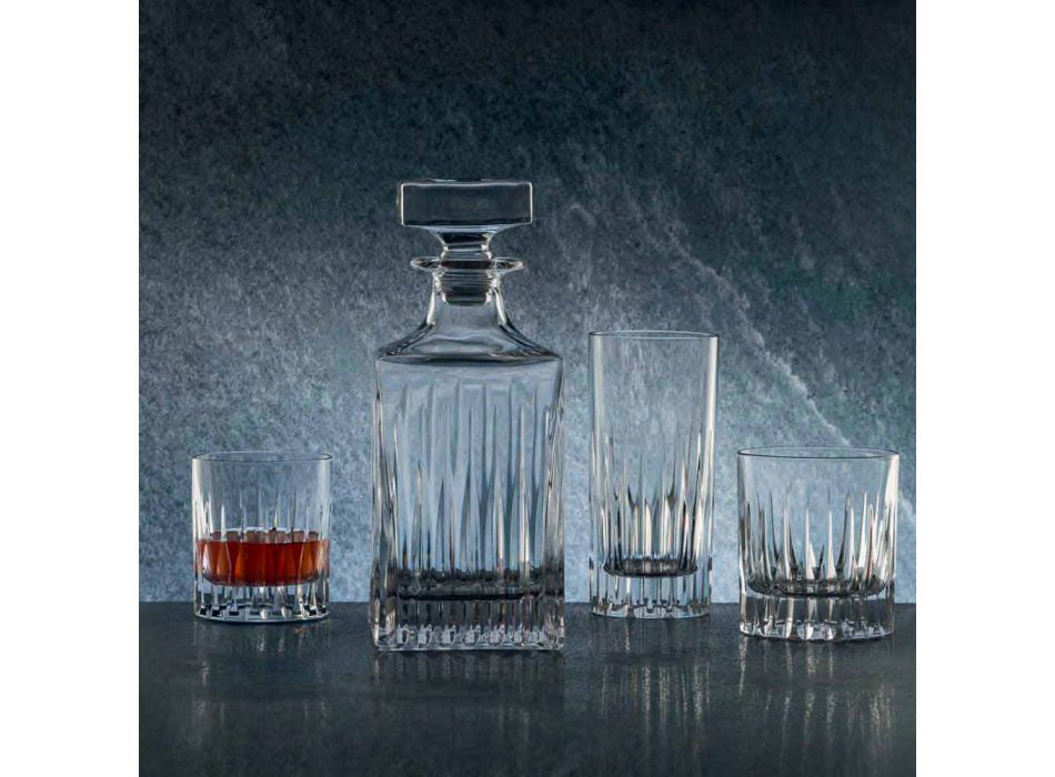 2 bouteilles de whisky en cristal avec broyage manuel Made in Italy - Voglia