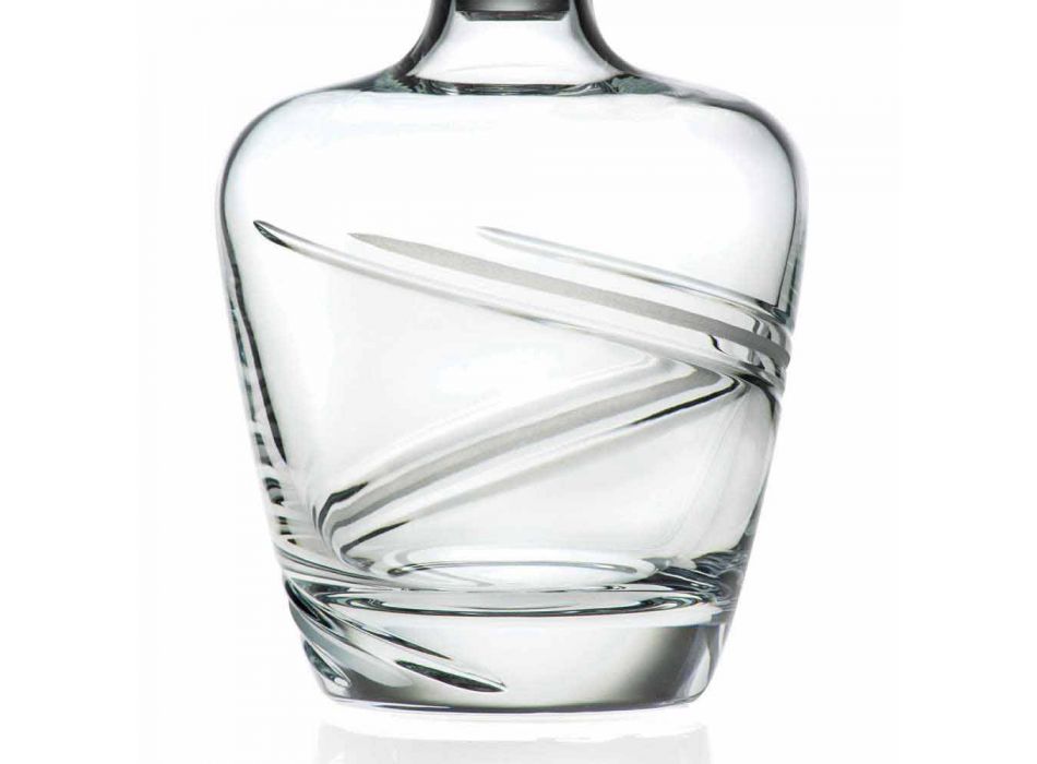 2 bouteilles de whisky en cristal écologique artisanal italien - Cyclone Viadurini