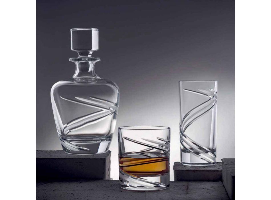 2 bouteilles de whisky en cristal écologique artisanal italien - Cyclone