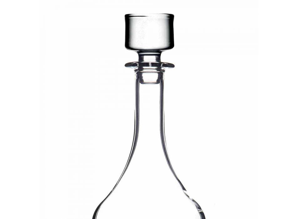 2 bouteilles pour vins en cristal écologique design minimaliste italien - lisse Viadurini