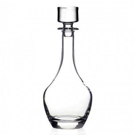2 bouteilles pour vins en cristal écologique design minimaliste italien - lisse Viadurini