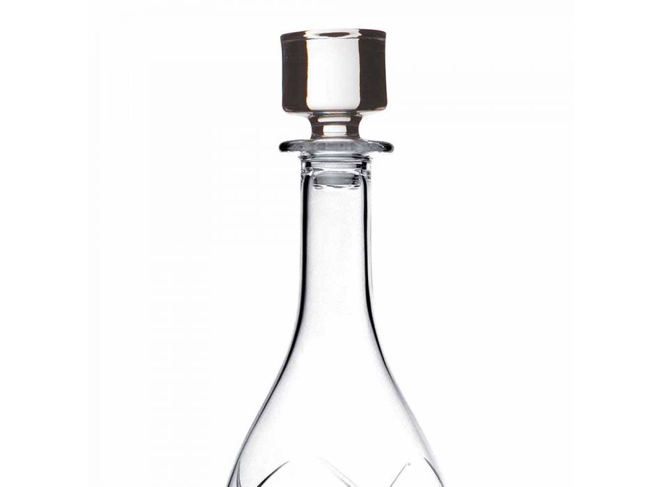 2 bouteilles de vin avec couvercles design ronds en cristal écologique - Montecristo Viadurini