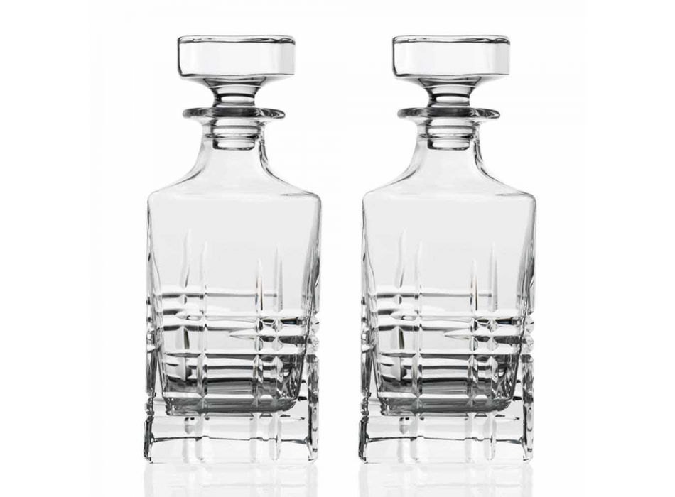 2 bouteilles de whisky avec capuchon carré décoré de cristal - Arythmie
