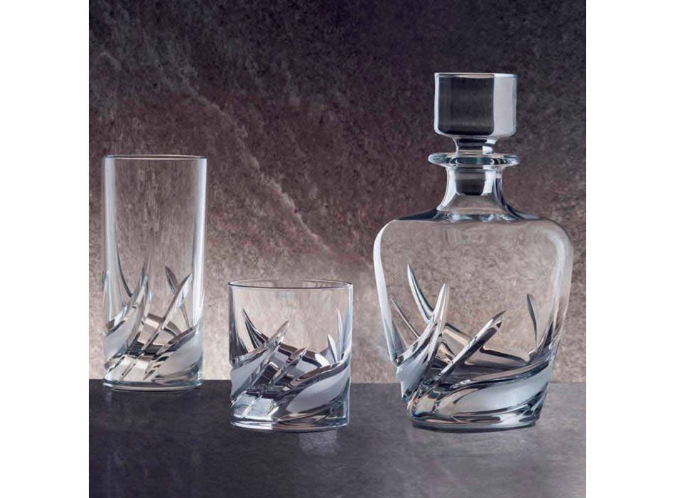 2 bouteilles de whisky en cristal avec bouchon design décoré de luxe - Avent